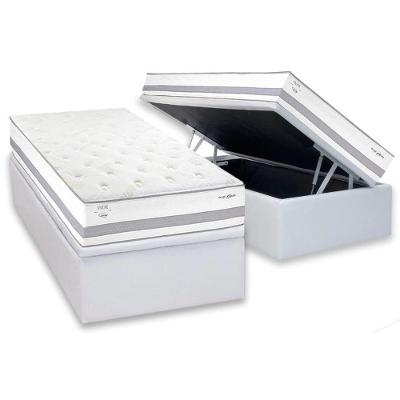 Cama Box Baú Solteiro: Colchão Molas Masterpocket Ensacadas Herval C1741 + Base Crc Linhão White (88x188)