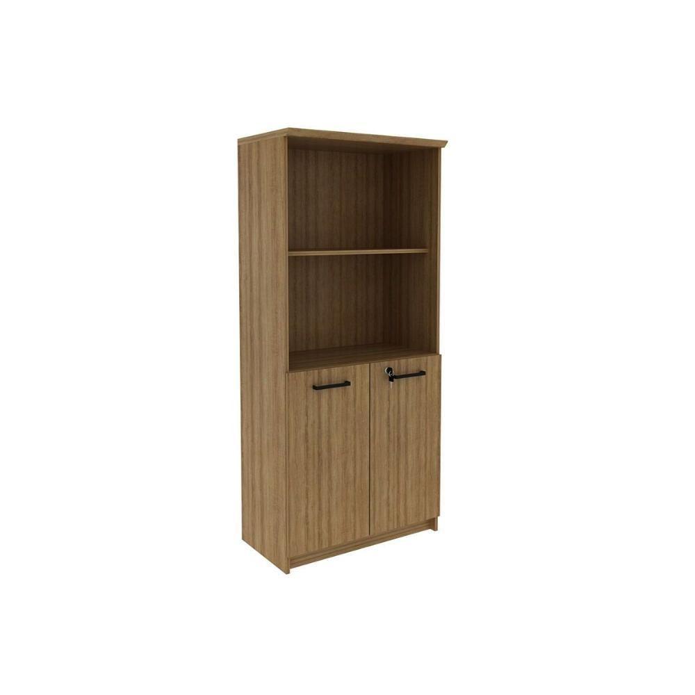 Armário De Escritório Me-4199 C- 2 Portas C- Chave E 2 Nichos Amêndoa - Tecno Mobili - 6