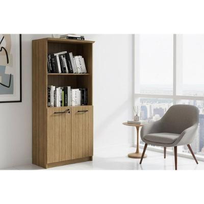 Armário De Escritório Me-4199 C- 2 Portas C- Chave E 2 Nichos Amêndoa - Tecno Mobili