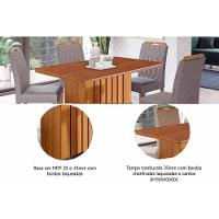 Conjunto: Mesa De Cozinha Ana Tampo Madeirado 130x80cm E 4 Cadeiras Fernanda Cinamomo - Carvalho-linho Bege - Cimol - 6