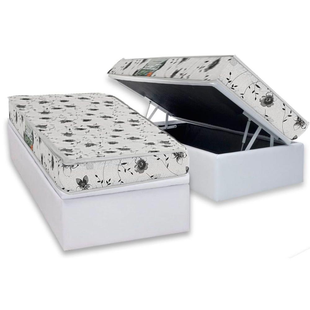 Conjunto Box Baú Solteiro: Colchão Espuma Herval D23 Sonum Liso + Base Crc Linhão White (88x188) - 1
