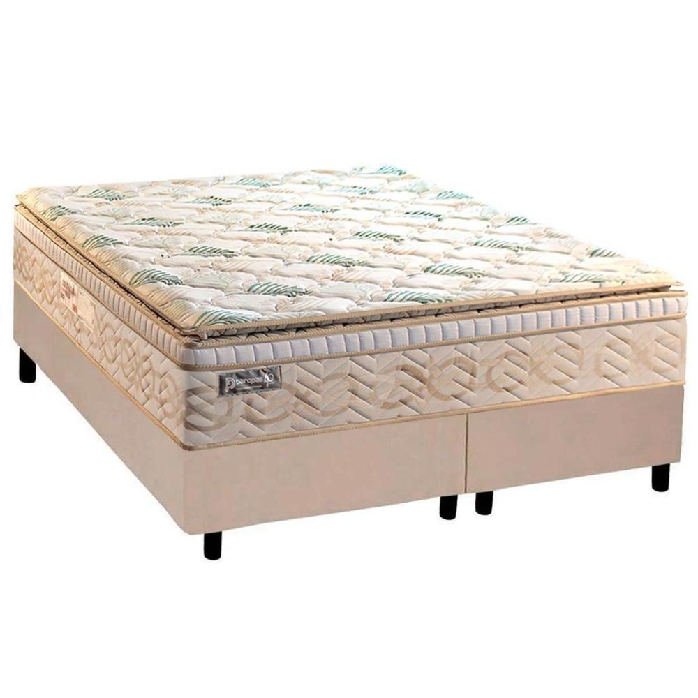 Cama Box King: Colchão Molas Ensacadas Paropas Eco Bamboo + Base Crc Suede Clean (193x203) - 1