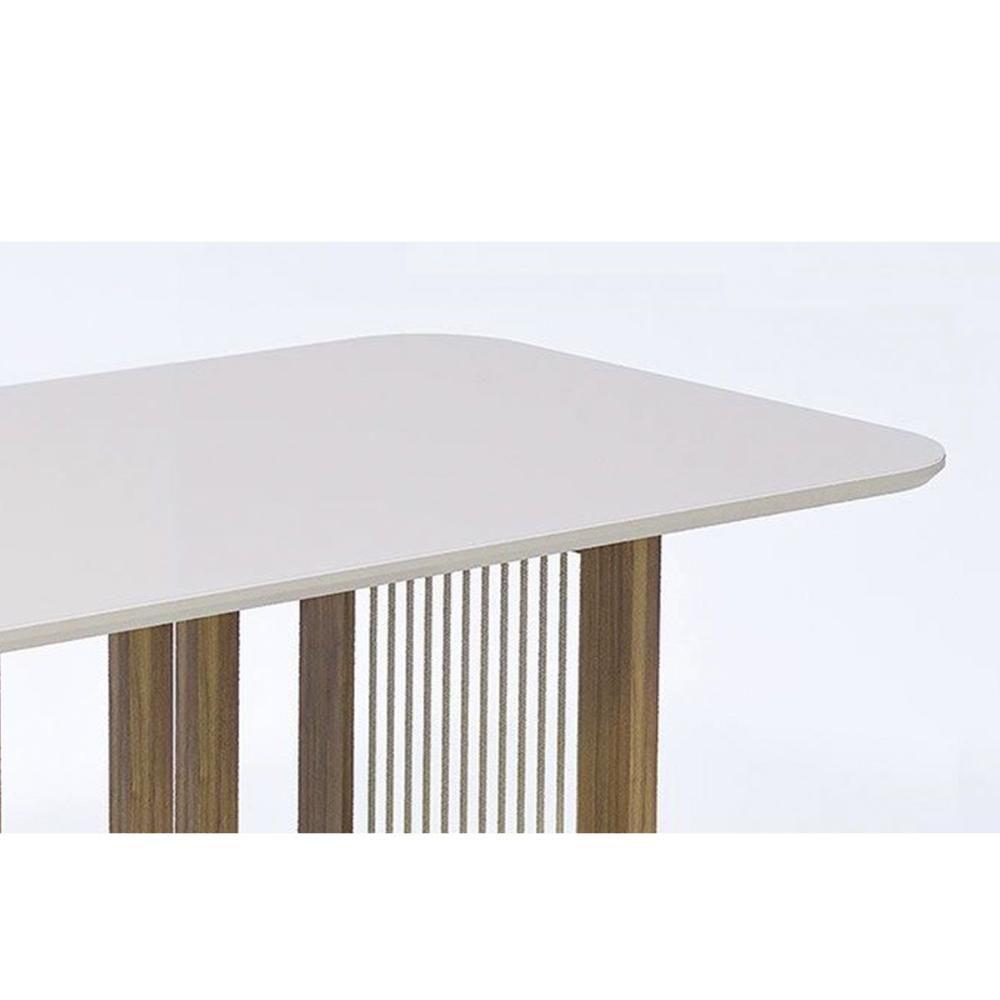 Mesa De Sala Jantar Regia Natuame C- Tampo Madeirado Vidro 130x80cm Carvalho-off White - Cimol - 5