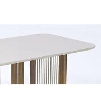 Mesa De Sala Jantar Regia Natuame C- Tampo Madeirado Vidro 130x80cm Carvalho-off White - Cimol - 5