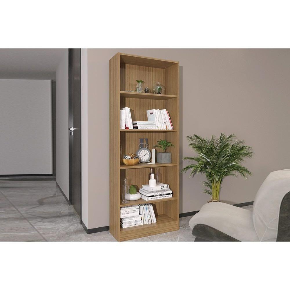 Estante Livreiro De Escritório Me4141 C- 4 Prateleiras Amêndoa - Tecno Mobili - 1