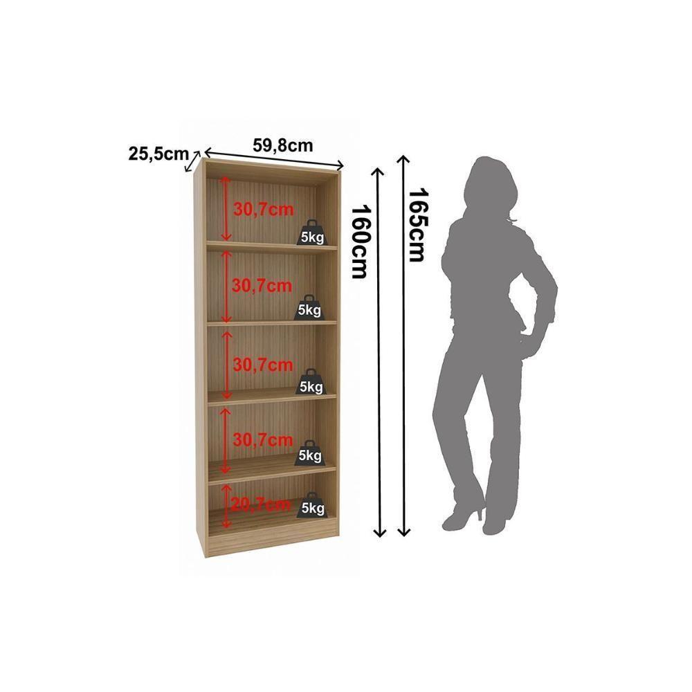 Estante Livreiro De Escritório Me4141 C- 4 Prateleiras Amêndoa - Tecno Mobili - 2