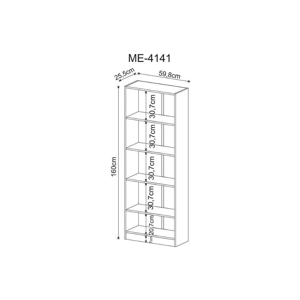 Estante Livreiro De Escritório Me4141 C- 4 Prateleiras Amêndoa - Tecno Mobili - 5
