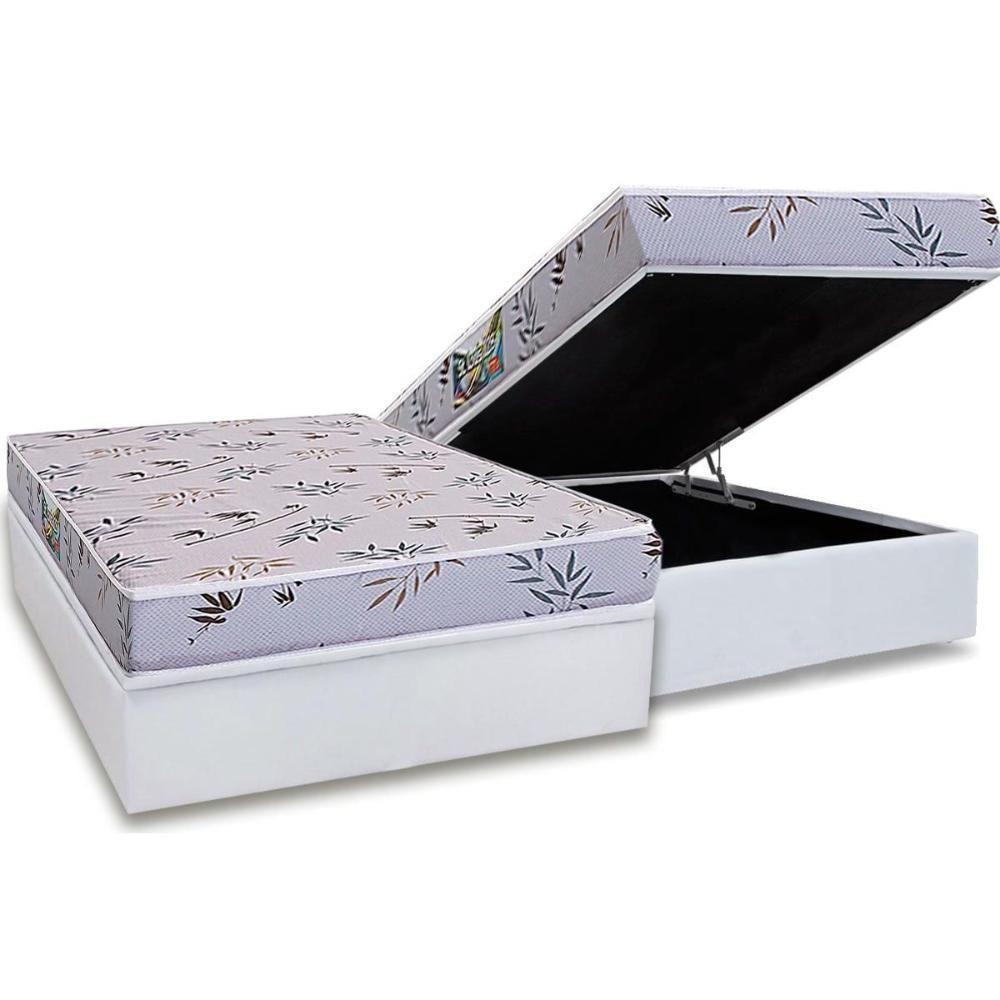Conjunto Box Baú Queen: Colchão Espuma Herval D28 St. Louis + Base Crc Linhão White (158x198) - 1