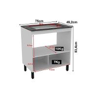 Balcão De Cozinha P- Cooktop C- Tampo Bl3315 C- 1 Porta E 1 Nicho 75cm Branco-marmore Lunar - Tecno Mobili - 2