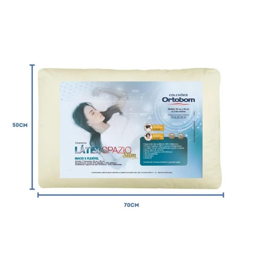 Travesseiro Látex Spazio Slim 38x58 - Ortobom - 3