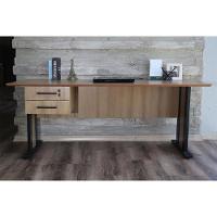 Mesa De Computador Me-4193 C- 2 Gavetas (1 C- Chave) Amêndoa-preto - Tecno Mobili - 1