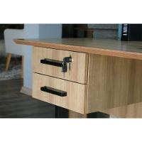 Mesa De Computador Me-4193 C- 2 Gavetas (1 C- Chave) Amêndoa-preto - Tecno Mobili - 5