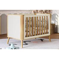 Berço Infantil Théo 4 Em 1 Off White-amendoa - Peroba - 1