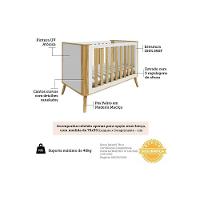 Berço Infantil Théo 4 Em 1 Off White-amendoa - Peroba - 6