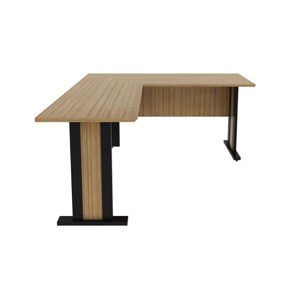 Mesa De Computador Canto Me-4195 Amêndoa-preto - Tecno Mobili - 5