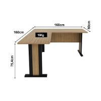 Mesa De Computador Canto Me-4195 Amêndoa-preto - Tecno Mobili - 2