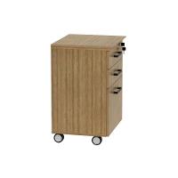 Gaveteiro P- Escritório Me-4196 C- 3 Gavetas (1 C- Chave) Amêndoa - Tecno Mobili - 2