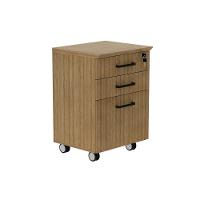 Gaveteiro P- Escritório Me-4196 C- 3 Gavetas (1 C- Chave) Amêndoa - Tecno Mobili - 5
