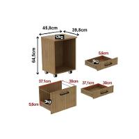 Gaveteiro P- Escritório Me-4196 C- 3 Gavetas (1 C- Chave) Amêndoa - Tecno Mobili - 7