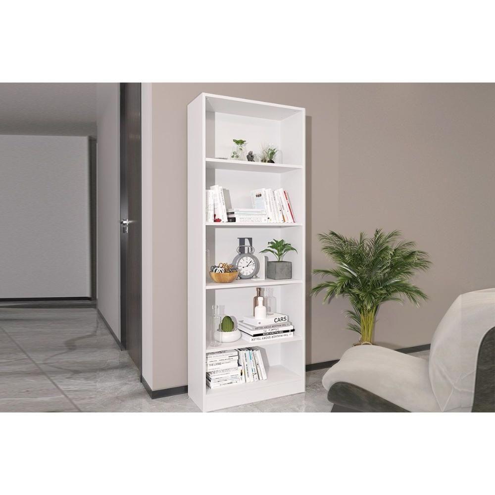 Estante Livreiro De Escritório Me4141 C- 4 Prateleiras Branco - Tecno Mobili - 1