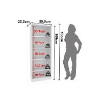 Estante Livreiro De Escritório Me4141 C- 4 Prateleiras Branco - Tecno Mobili - 2