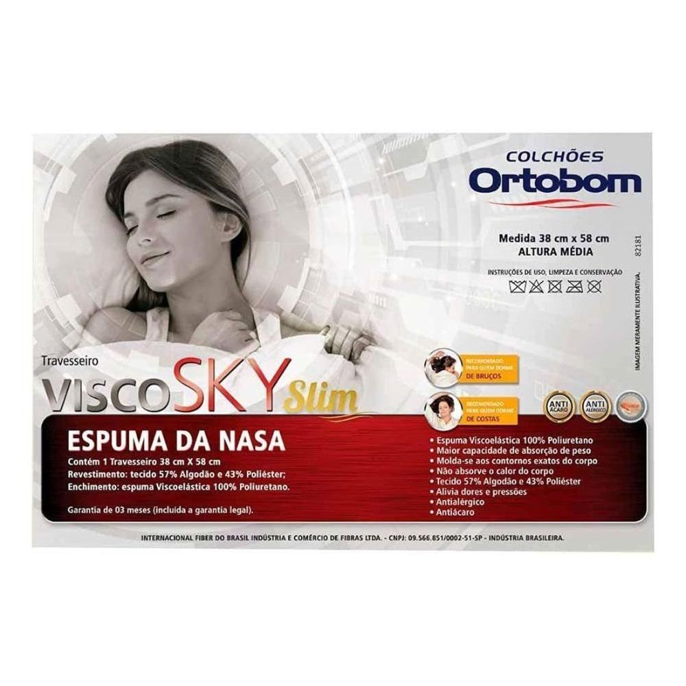 Travesseiro Viscoelástico Visco Sky Slim (38x58) - Ortobom - 7