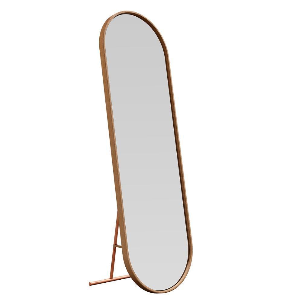 Toucador Alamanda Quarto Com Espelho E Pés Metálico Castanho/bronze - 1