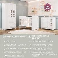Quarto De Bebê Guarda Roupa 3 Portas Cômoda Selena Berço 3 Em 1 Gabrielle Branco Carolina Baby