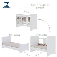 Quarto De Bebê Guarda Roupa 3 Portas Cômoda Selena Berço 3 Em 1 Gabrielle Branco Carolina Baby - 6