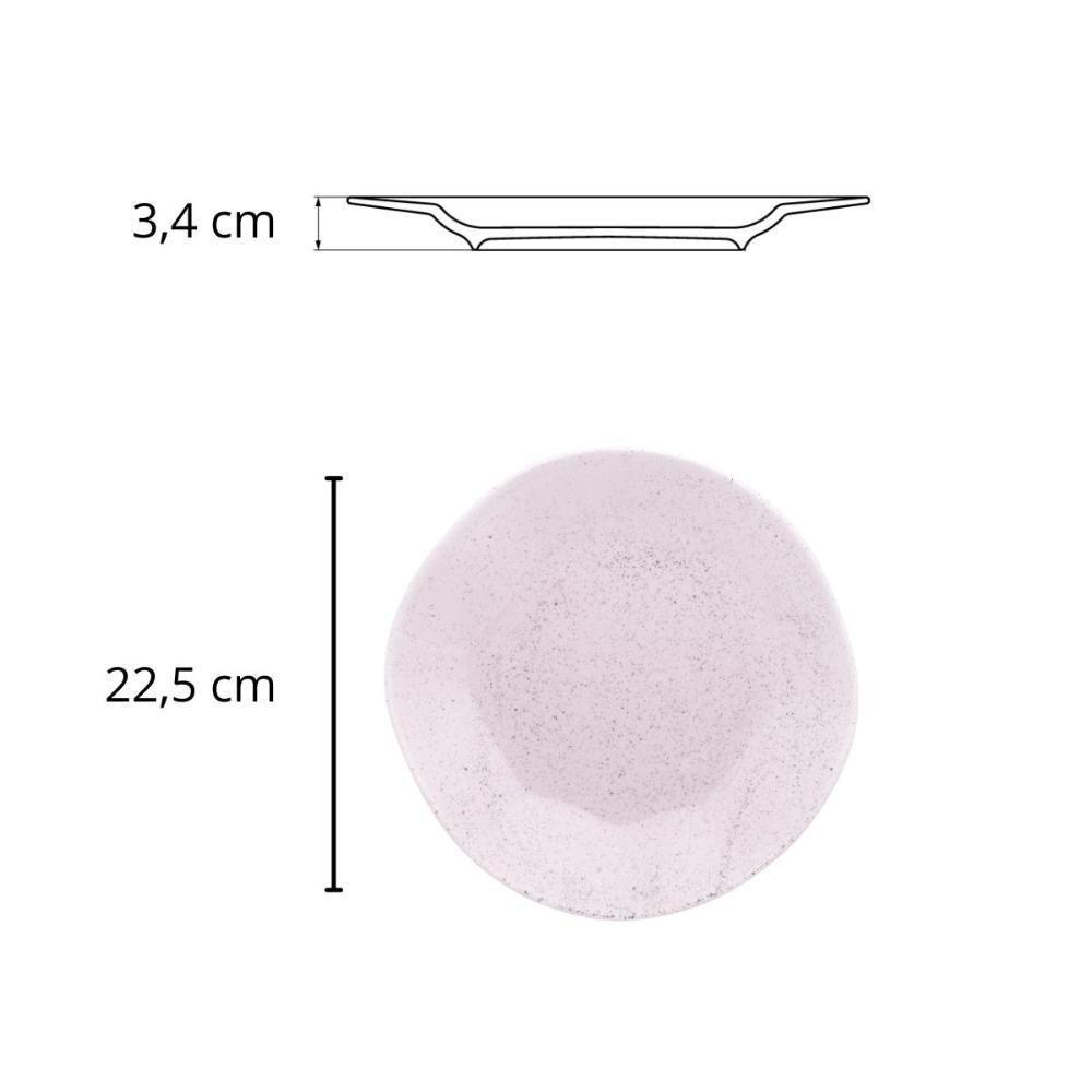 Conjunto 2 Pratos Fundos 22,5cm Ryo Pink Sand Porcelana Oxford - 2