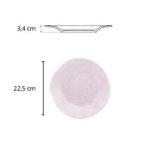Conjunto 2 Pratos Fundos 22,5cm Ryo Pink Sand Porcelana Oxford - 2