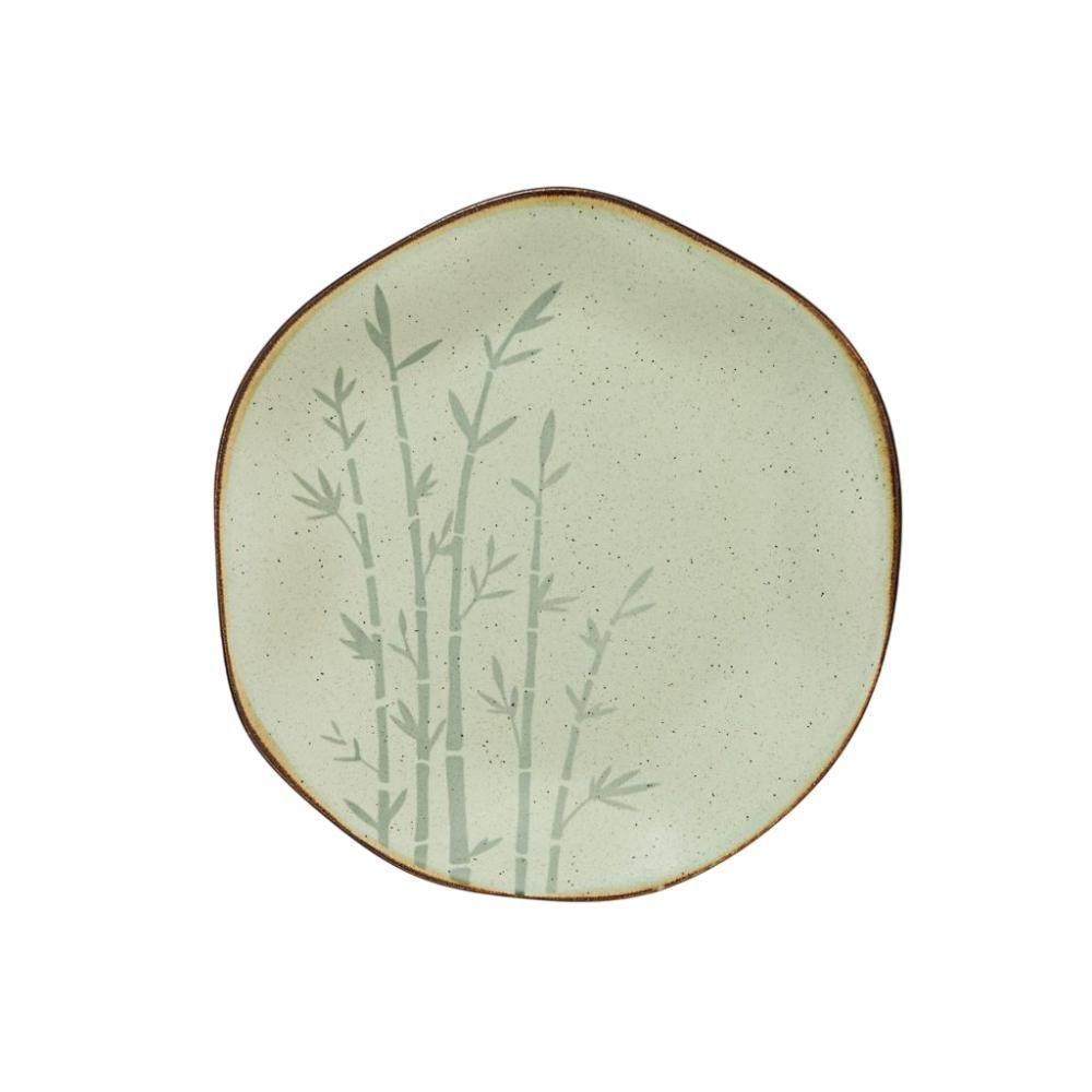 Conjunto 4 Pratos De Sobremesa 21,5 Cm Ryo Bambu Porcelana Oxford - 6