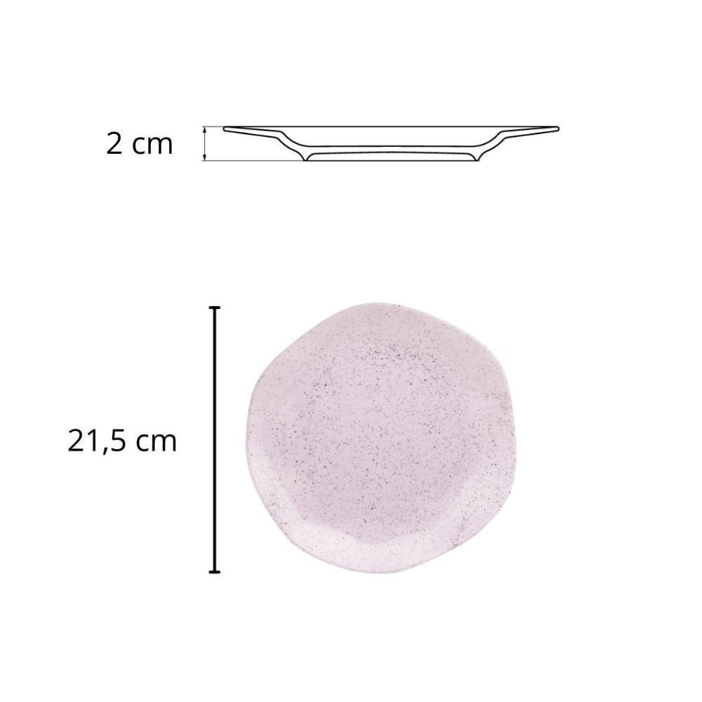 Conjunto 2 Pratos De Sobremesa 21,5cm Ryo Pink Sand Porcelana Oxford - 2