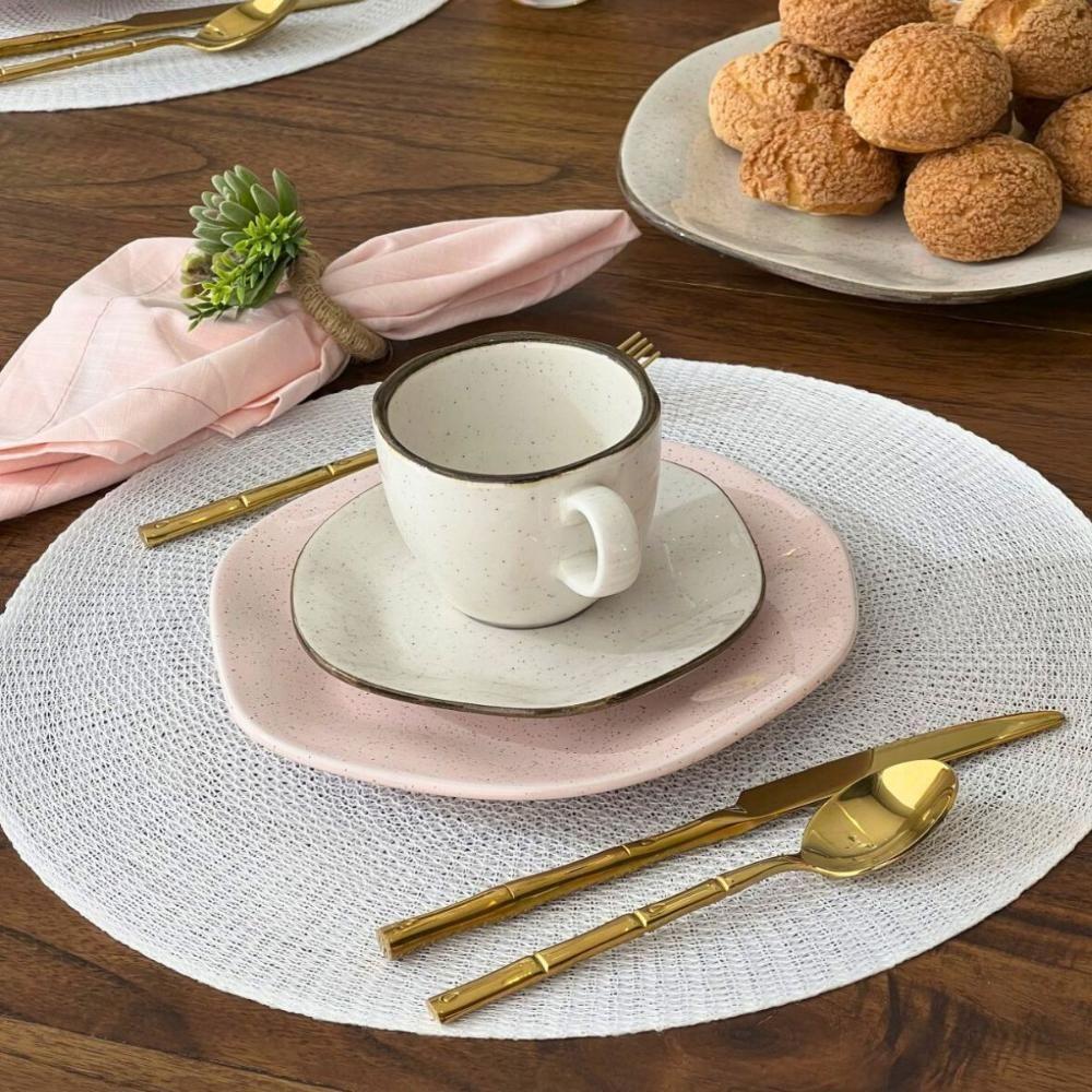 Conjunto 2 Pratos De Sobremesa 21,5cm Ryo Pink Sand Porcelana Oxford - 4