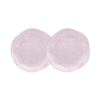 Conjunto 2 Pratos De Sobremesa 21,5cm Ryo Pink Sand Porcelana Oxford
