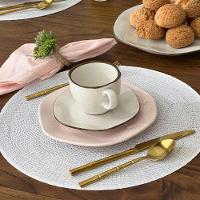 Conjunto 2 Pratos De Sobremesa 21,5cm Ryo Pink Sand Porcelana Oxford