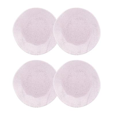 Conjunto 4 Pratos Fundo 22,5cm Ryo Pink Sand Porcelana Oxford