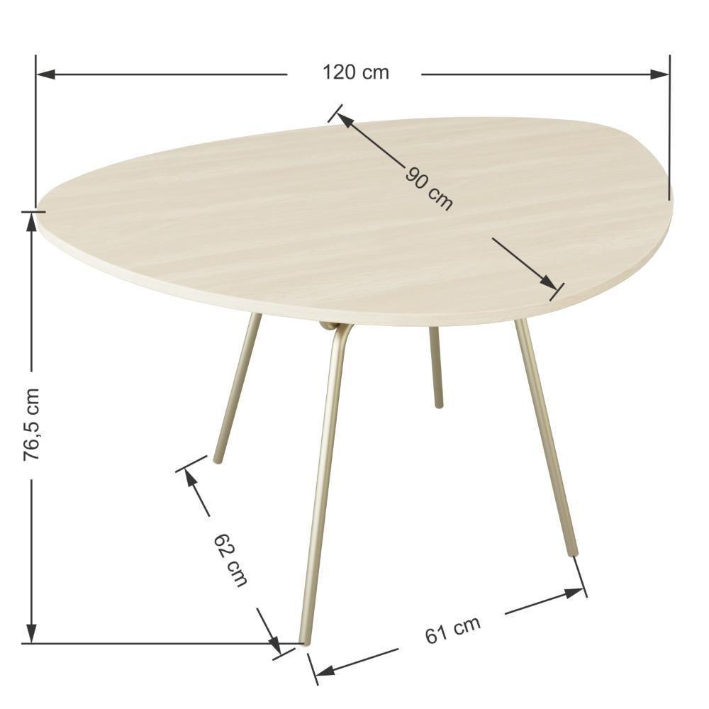 Mesa De Jantar Orgânica Soho 120cm Acácia Mel - Est.champ - 5