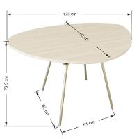 Mesa De Jantar Orgânica Soho 120cm Acácia Mel - Est.champ - 5