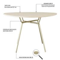 Mesa De Jantar Orgânica Soho 120cm Acácia Mel - Est.champ - 6