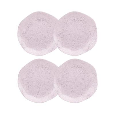 Conjunto 4 Pratos De Sobremesa 21,5cm Ryo Pink Sand Porcelana Oxford