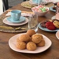 Conjunto 4 Pratos De Sobremesa 21,5cm Ryo Pink Sand Porcelana Oxford - 3