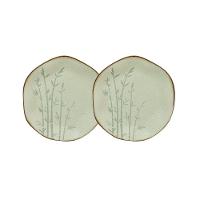 Conjunto 2 Pratos De Sobremesa 21,5 Cm Ryo Bambu Porcelana Oxford - 1