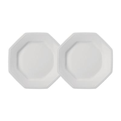 Jogo 2 Pratos De Sobremesa Prisma Brancos 20,5 Cm Porcelana Schmidt