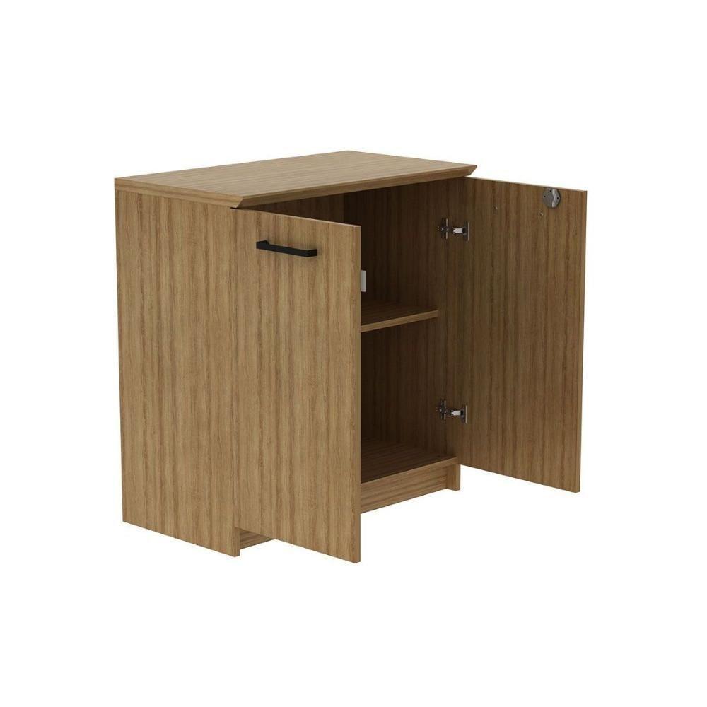 Balcão De Escritório Me-4197 C- 2 Portas C- Chave Amêndoa - Tecno Mobili - 3