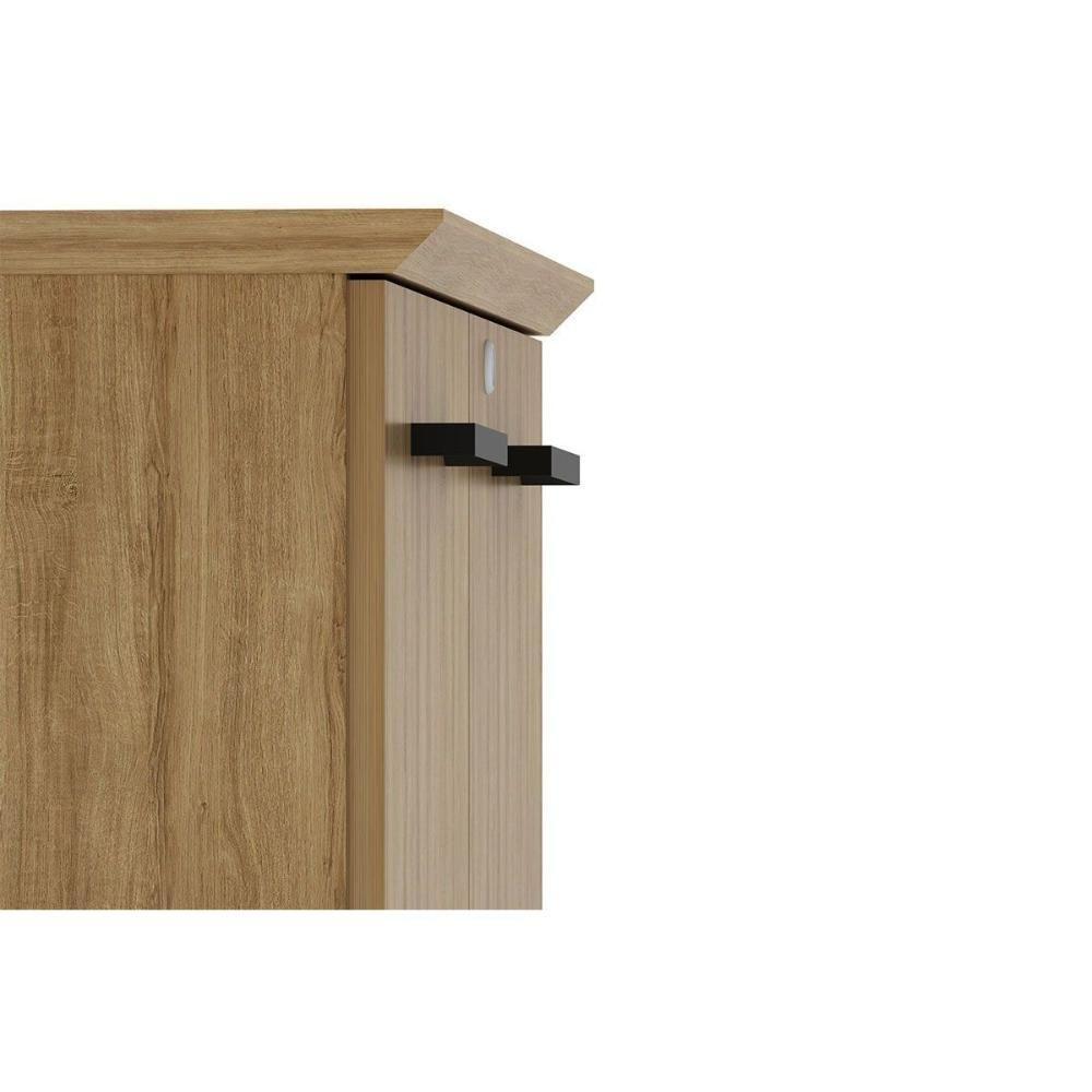 Balcão De Escritório Me-4197 C- 2 Portas C- Chave Amêndoa - Tecno Mobili - 5