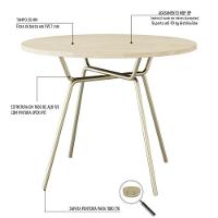 Mesa De Jantar Redonda Soho 90cm Ciliegio - Est.champ - 5