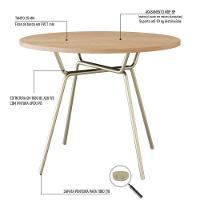 Mesa De Jantar Redonda Soho 90cm Ciliegio - Est.champ - 8