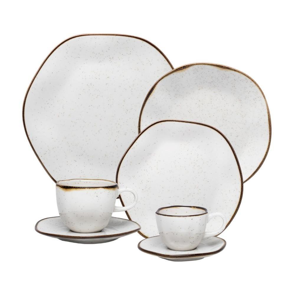 Jogo De Jantar 42 Peças Porcelana Chá Café Maresia Oxford - 1