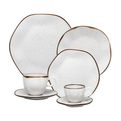 Jogo De Jantar 42 Peças Porcelana Chá Café Maresia Oxford